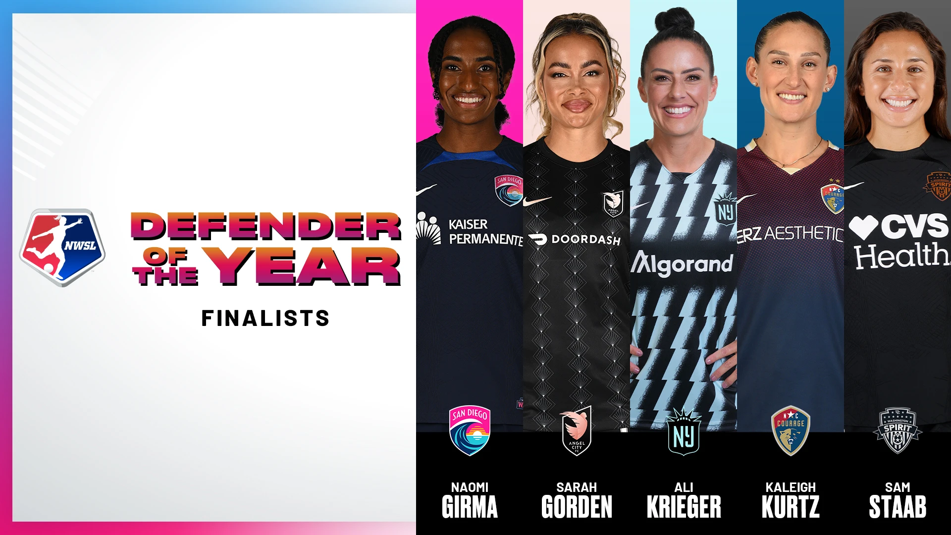 2023 NWSL EndOfYear Awards NWSL Defender of the Year Finalists